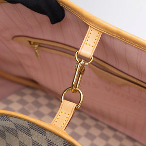 LOUIS VUITTON NEVERFULL MM DAMIER AZUR CANVAS ROSE BALLERINE GHW