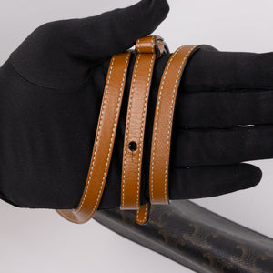 CELINE DOUBLE FLAP TRIOMPHE CANVAS WALLET ON STRAP