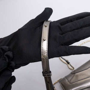 BVLGARI SERPENTI FOREVER SHOULDER BAG SILVER METALLIC LEATHER SHW