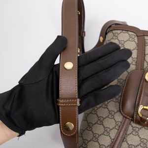 GUCCI HORSEBIT 1955 BAG SUPREME CANVAS BEIGE GHW
