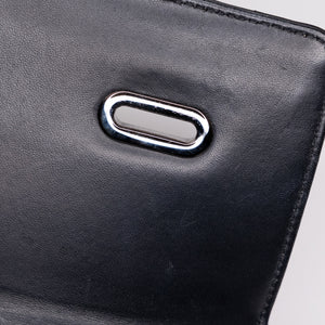 CHRISTIAN DIOR 30 MONTAIGNE CHAIN TOP HANDLE BAG LAMBSKIN LEATHER DARK SILVER HARDWARE