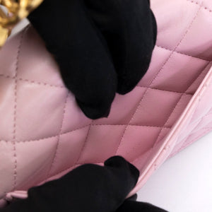 CHANEL 24S TOP HANDLE WALLET ON CHAIN PINK LAMBSKIN GHW