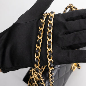 CHANEL GOLD CRUSH SMALL FLAP BAG BLACK CALFSKIN GHW (MICROCHIP)