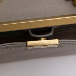 CHANEL COCO LUXE FLAP BAG GREY LAMBSKIN LEATHER GHW