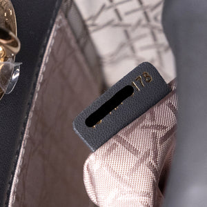CHRISTIAN DIOR MY ABC DIOR SMALL LADY DIOR LAMBSKIN DARK GREY GHW