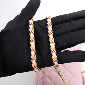 CHANEL 24S TOP HANDLE WALLET ON CHAIN PINK LAMBSKIN GHW