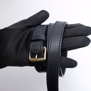 GUCCI MONOGRAM VINTAGE WEB BOSTON BAG NAVY GG CANVAS GHW