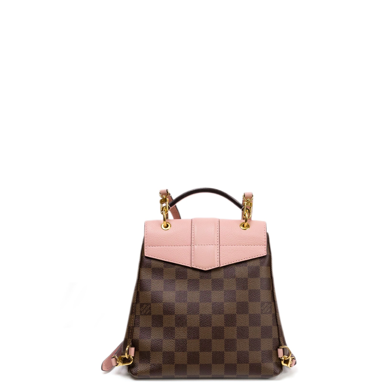 LOUIS VUITTON CLAPTON DAMIER EBENE PINK LEATHER BACKPACK