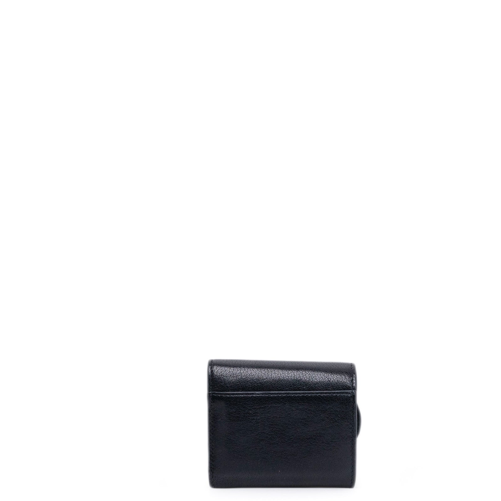 CHRISTIAN DIOR SADDLE LOTUS WALLET STONE BLACK GOATSKIN GHW