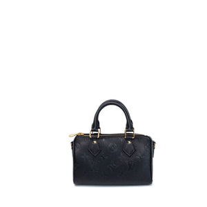 LOUIS VUITTON NANO SPEEDY BLACK MONOGRAM EMPREINTE GHW (MICROCHIP)