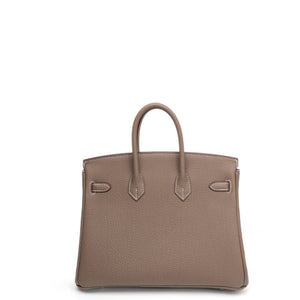 HERMES BIRKIN 25 ETOUPE TOGO LEATHER SHW STAMP K