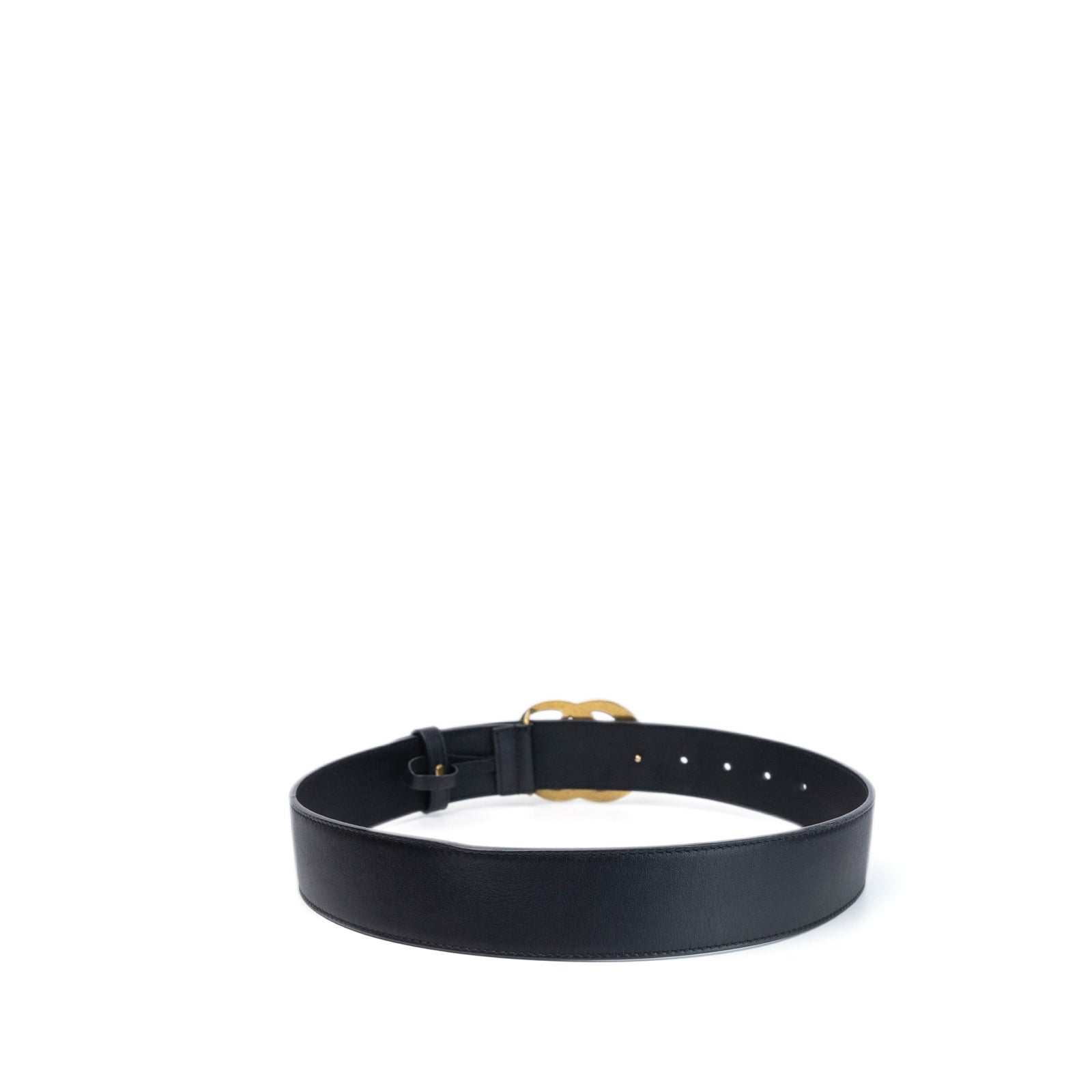 GUCCI GG MARMONT BLACK LEATHER BELT GHW 70 CM