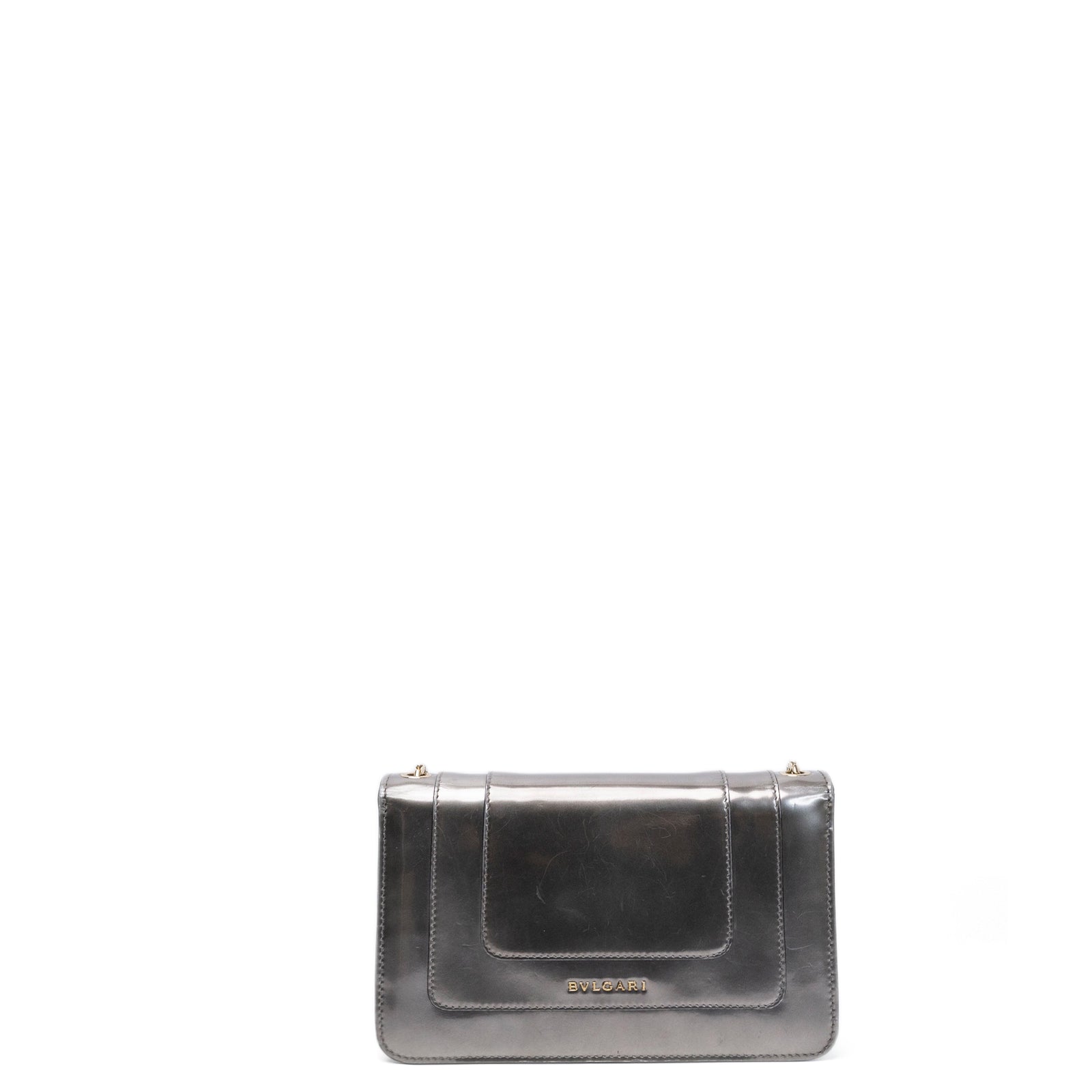 BVLGARI SERPENTI FOREVER SHOULDER BAG SILVER METALLIC LEATHER SHW