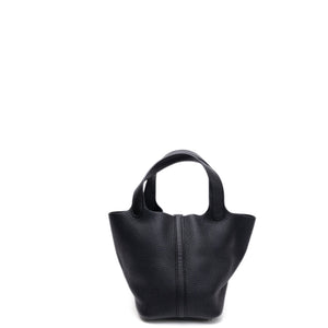 HERMES PICOTIN 18 LOCK BAG BLACK SHW STAMP C
