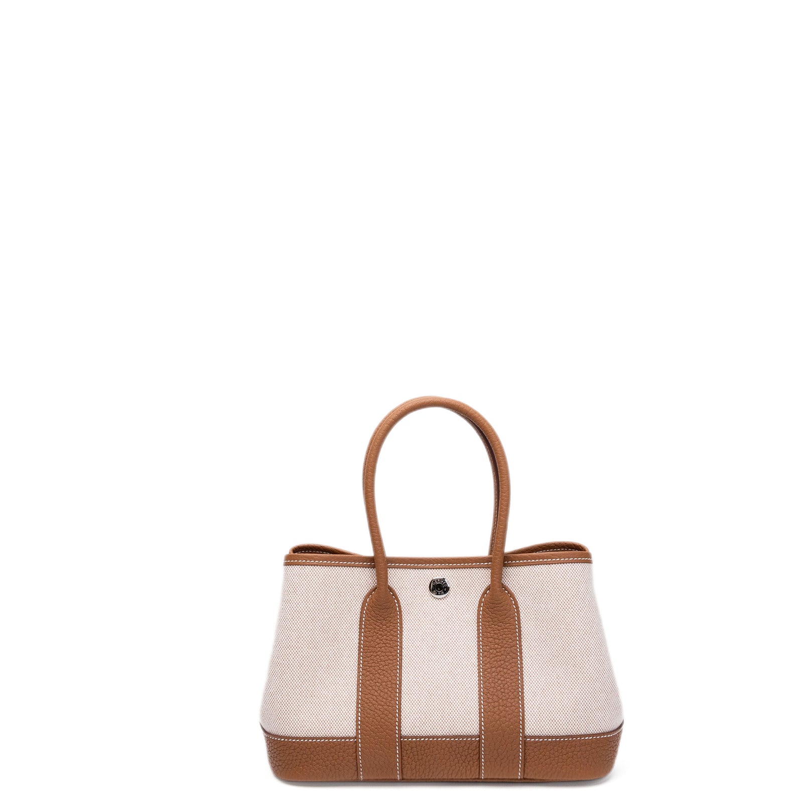 HERMES NEO GARDEN PARTY 23 NEGONDA / CANVAS ECRU / BEIGE / GOLD SHW STAMP G