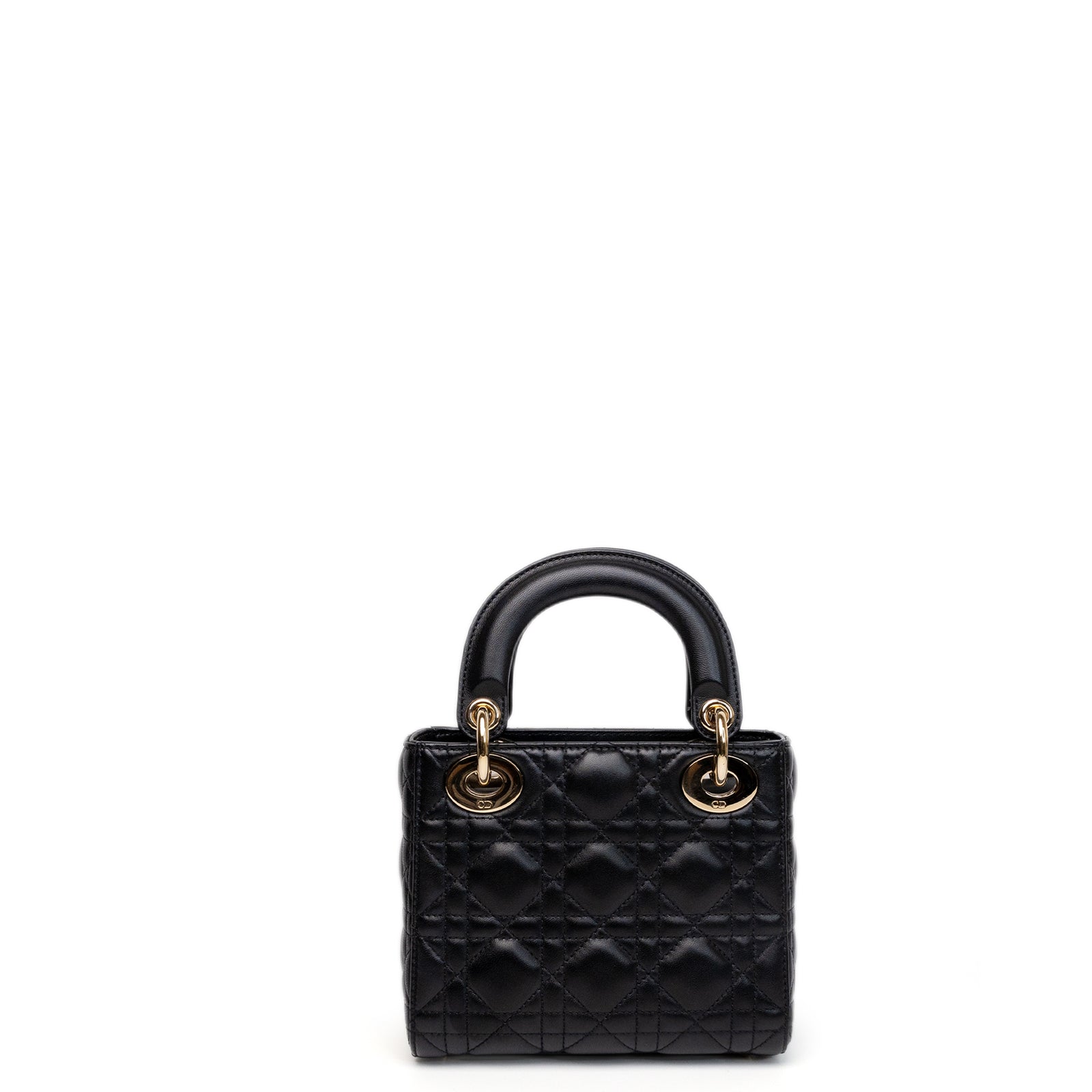 CHRISTIAN DIOR MINI LADY DIOR LAMBSKIN BLACK GHW