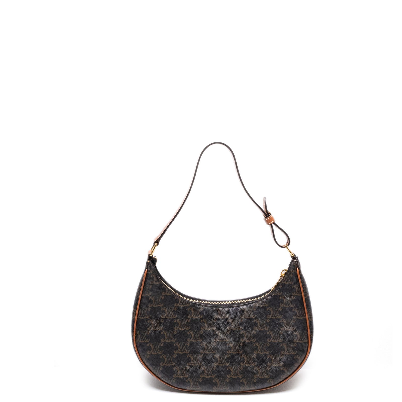 CELINE AVA BAG TAN CANVAS / CALFSKIN LEATHER GHW