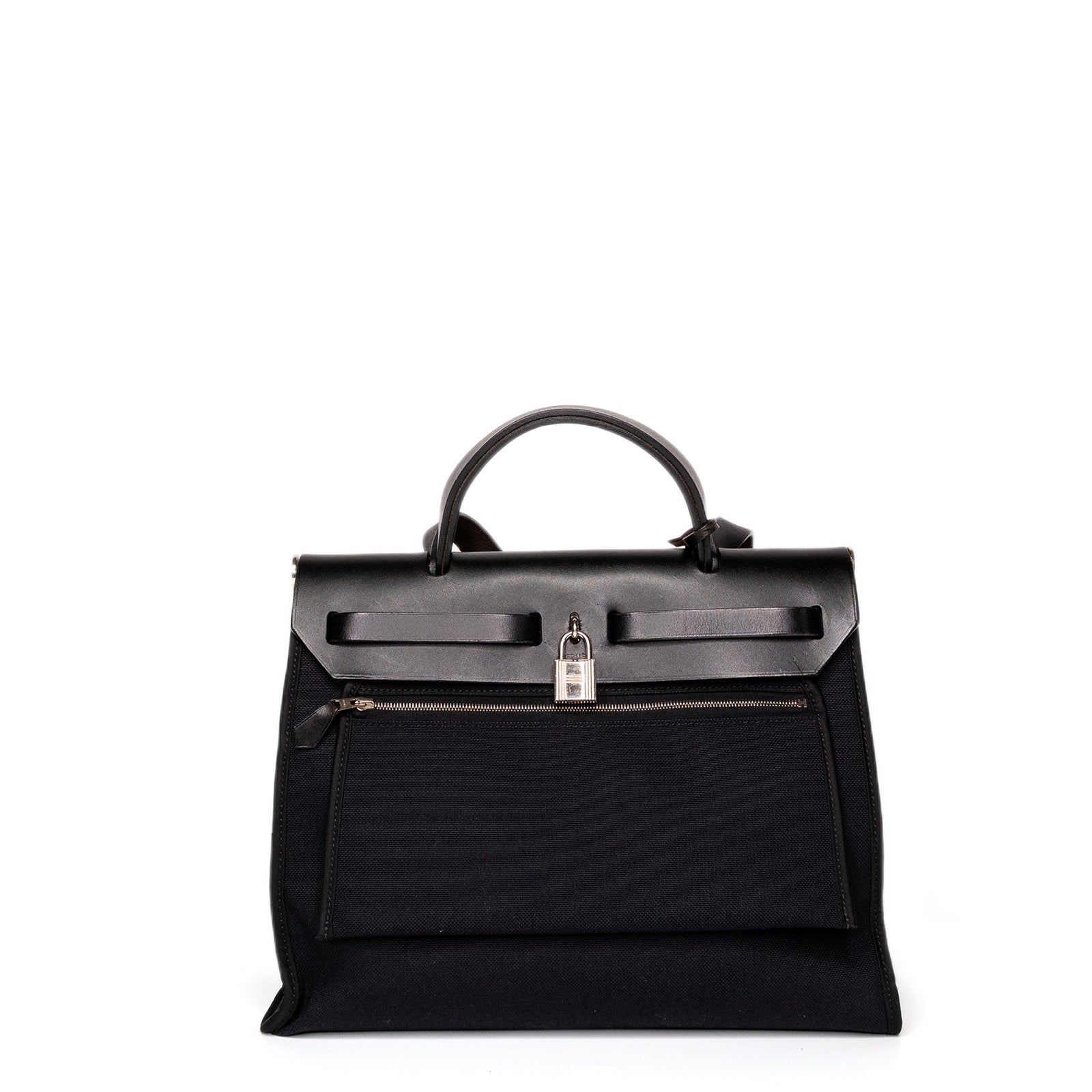 HERMES HERBAG 31 BLACK SHW STAMP T