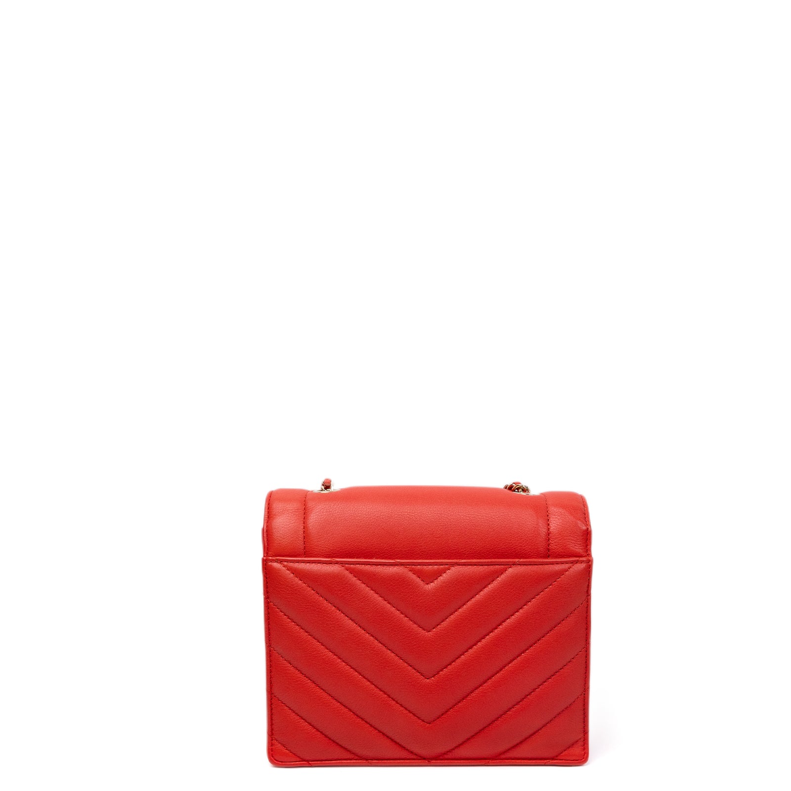 CHANEL CHEVRON FLAP BAG CALFSKIN LEATHER LGHW