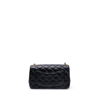 CHANEL 26C PEARL CRUSH MINI RECTANGULAR FLAP BLACK LAMBSKIN LEATHER GHW ( MICROCHIP)
