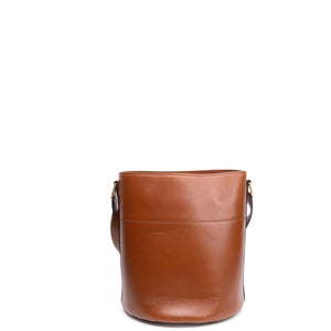 CELINE MAILLON TRIOMPHE BUCKET BAG BROWN CALFSKIN LEATHER GHW