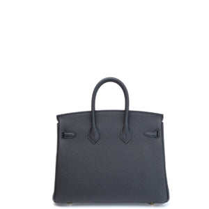 HERMES BIRKIN 25 VEAU TOGO PLOMB GHW STAMP K