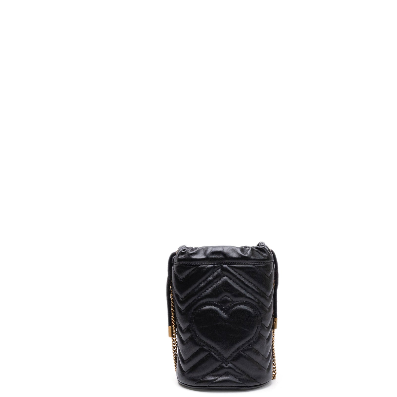 GUCCI GG MARMONT MINI BUCKET BLACK GHW