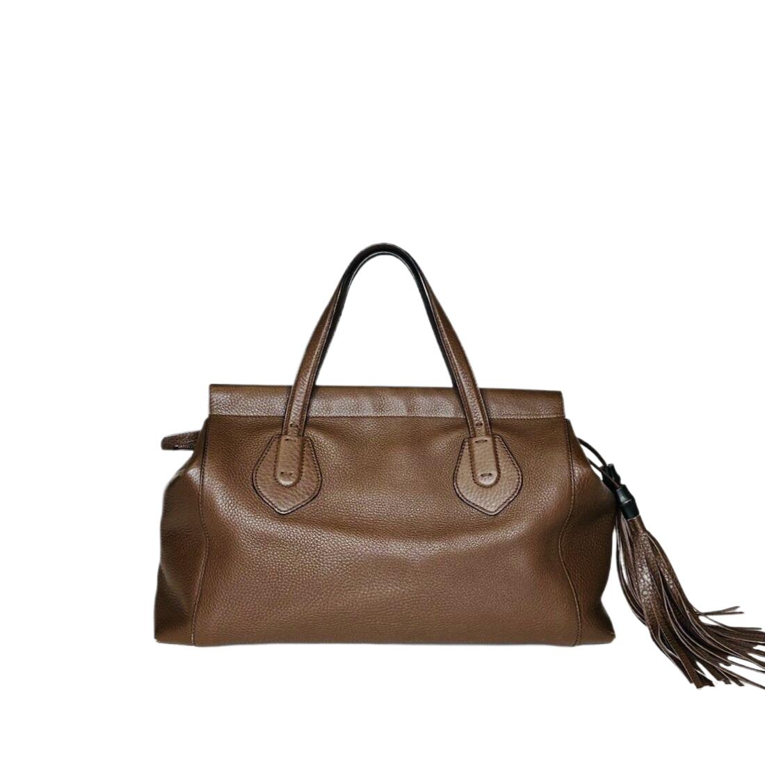 GUCCI LEATHER LARGE LADY TASSEL TOTE BAG