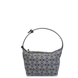 LOEWE CUBI ANAGRAM BAG JACQUARD CANVAS NAVY / BLACK GHW