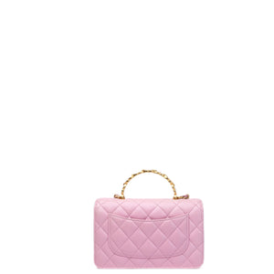 CHANEL 24S TOP HANDLE WALLET ON CHAIN PINK LAMBSKIN GHW