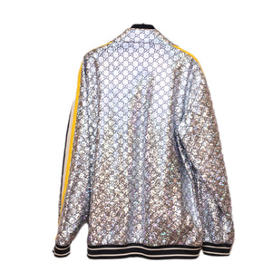 GUCCI GG LAMINATED TRACK JACKET SILVER