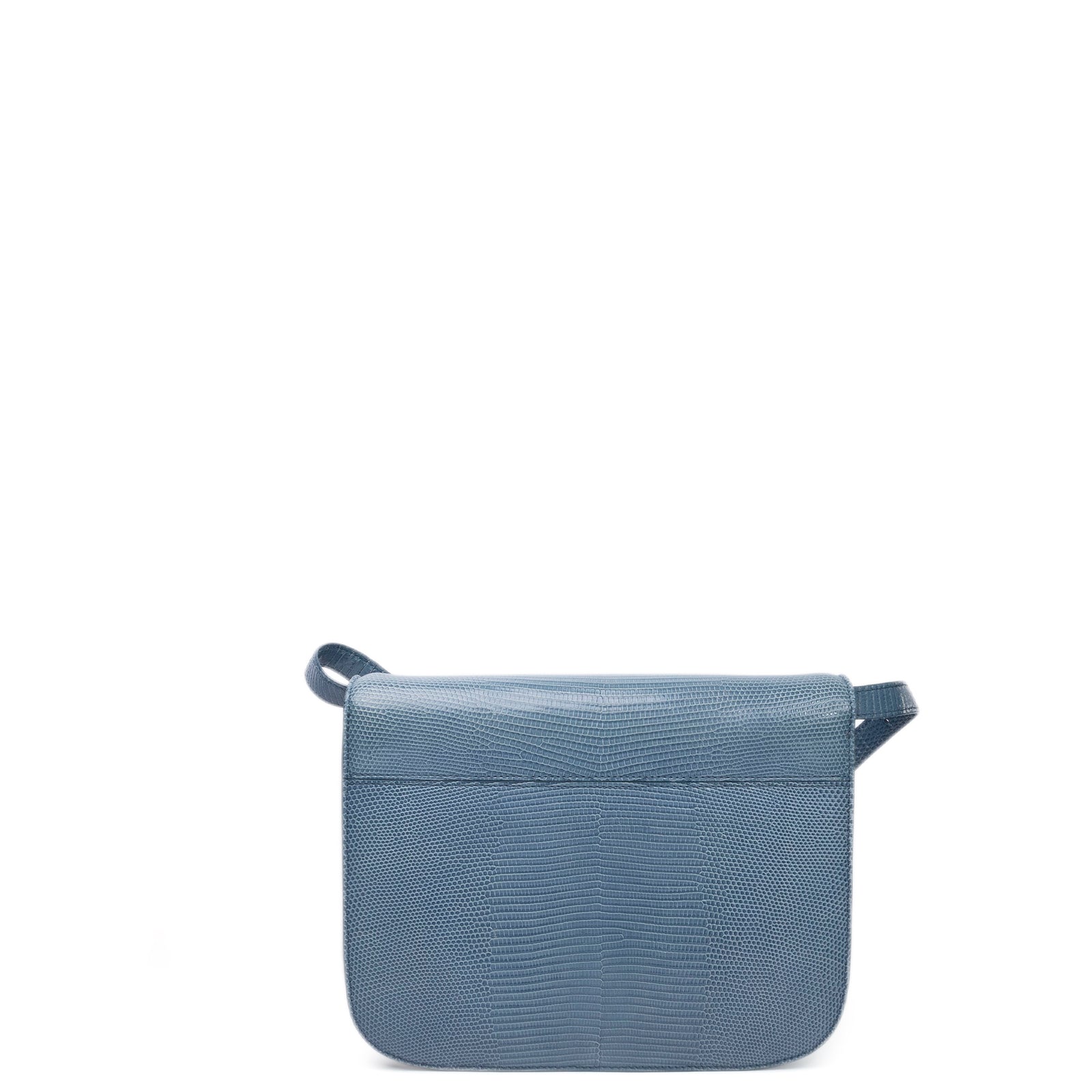 CELINE MEDIUM CLASSIC BOX BAG BLUE LIZARD SKIN LEATHER SHW
