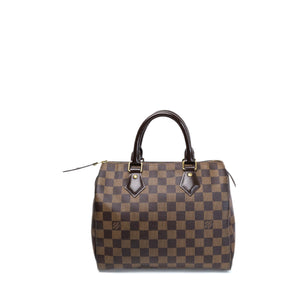LOUIS VUITTON SPEEDY BANDOULIERE 25 DAMIER EBENE CANVAS / LEATHER GHW