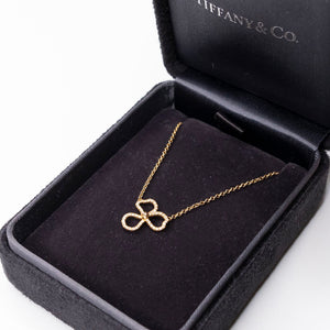 TIFFANY & CO. 18K ROSE GOLD DIAMOND SMALL PAPER FLOWERS PENDANT NECKLACE
