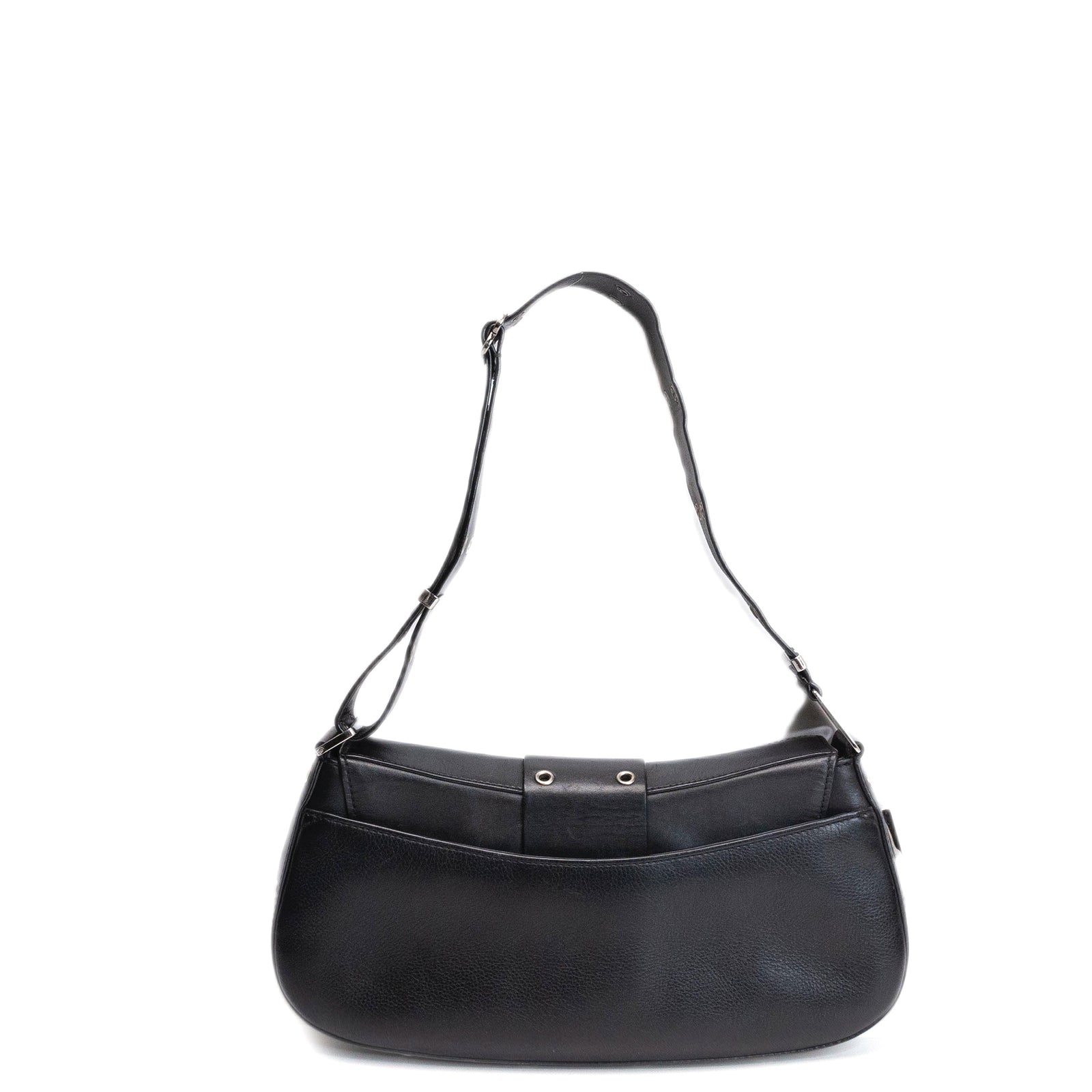 CHRISTIAN DIOR VINTAGE PUNK SHOULDER BAG BLACK SHW