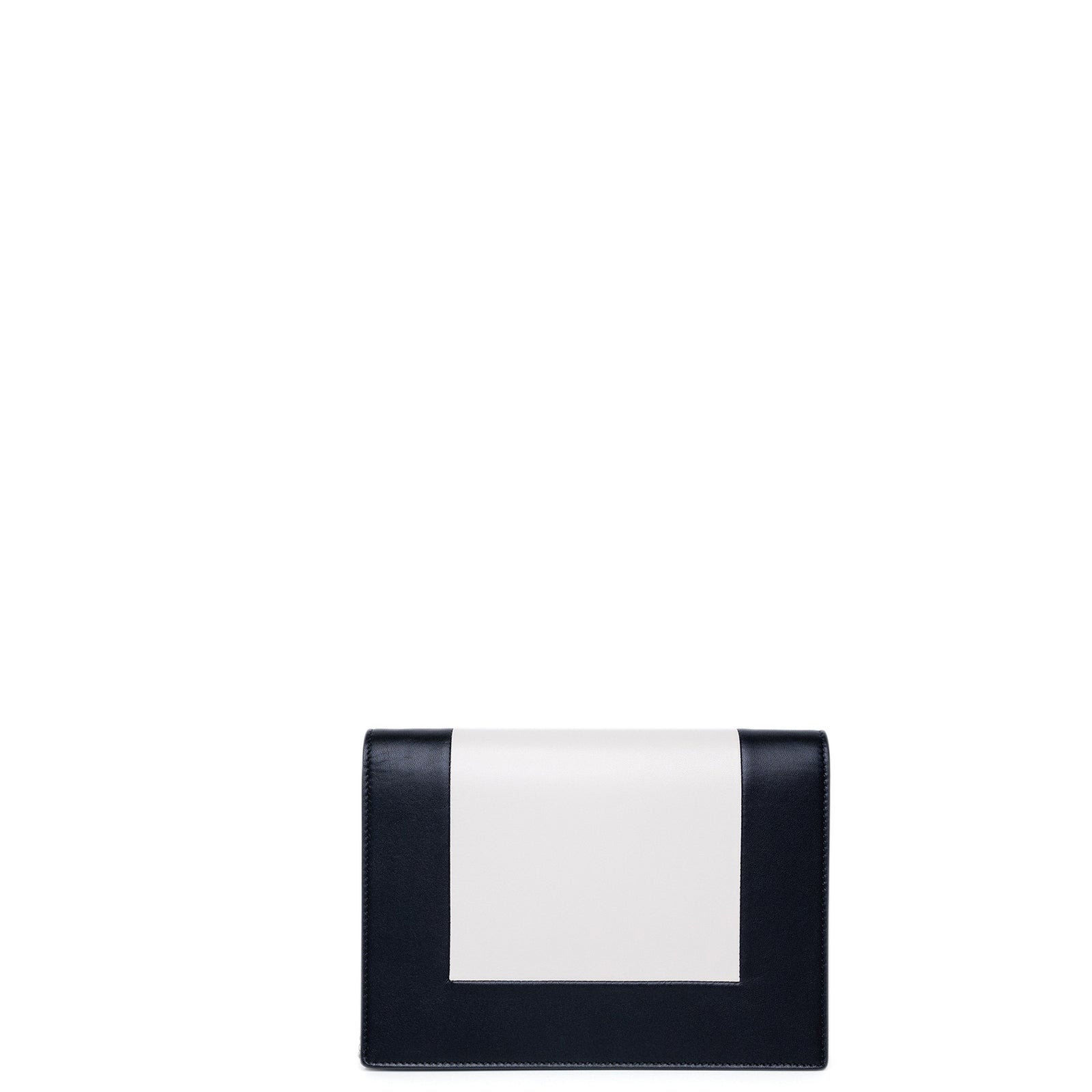 CELINE FRAME WALLET ON CHAIN CROSSBODY BAG BLACK & WHITE CALFSKIN SHW