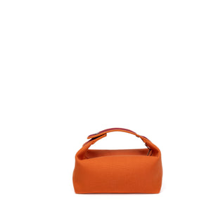 HERMES SMALL BRIDE-A-BRAC TRAVEL CASE ORANGE FEU CANVAS SHW