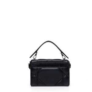 CHRISTIAN DIOR 30 MONTAIGNE CHAIN TOP HANDLE BAG LAMBSKIN LEATHER DARK SILVER HARDWARE