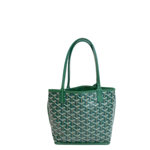 GOYARD MINI ANJOU TOTE BAG CANVAS / CALFSKIN GREEN SHW