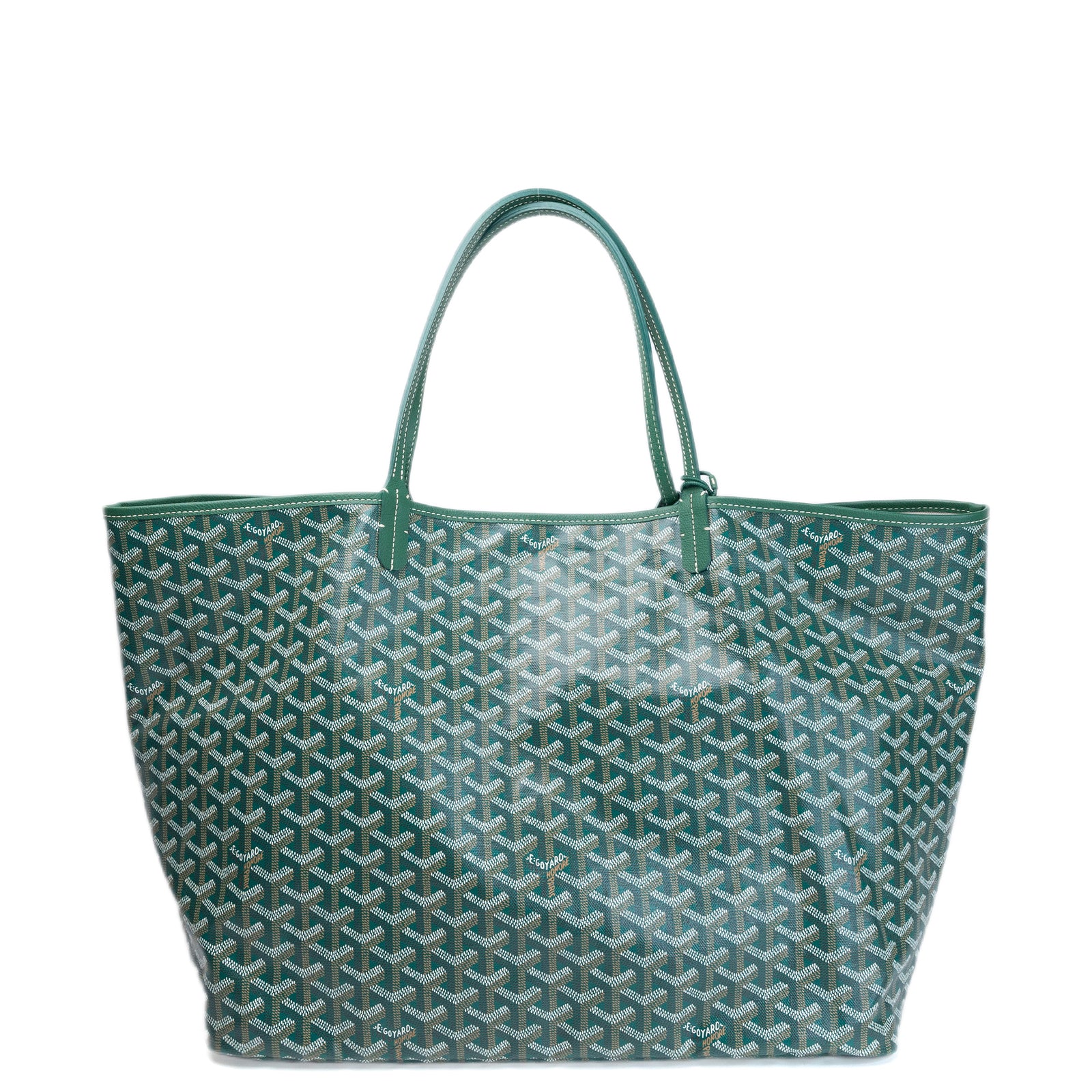 GOYARD SAINT LOUIS PM TOTE BAG GOYARDINE CANVAS GREEN SHW