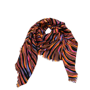 LOUIS VUITTON SILK WOOL ZEBRA SHAWL
