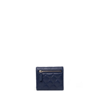 CHANEL SMALL CLASSIC FLAP WALLET BLUE CAVIAR LEATHER LGHW