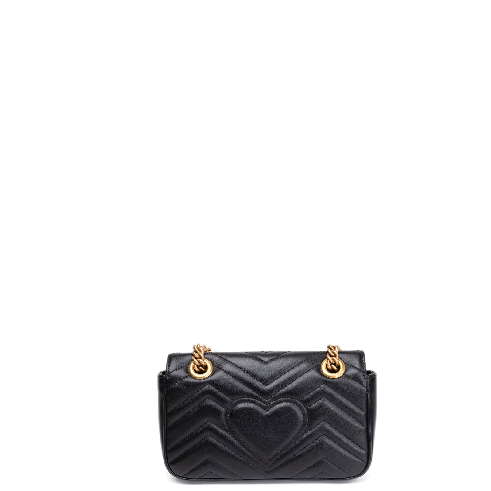 GUCCI GG MARMONT SMALL SHOULDER BAG CALFSKIN BLACK GHW