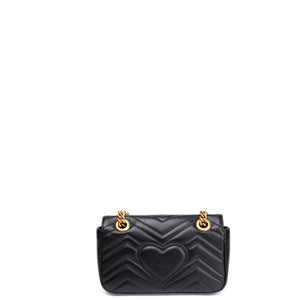 GUCCI GG MARMONT SMALL SHOULDER BAG CALFSKIN BLACK GHW