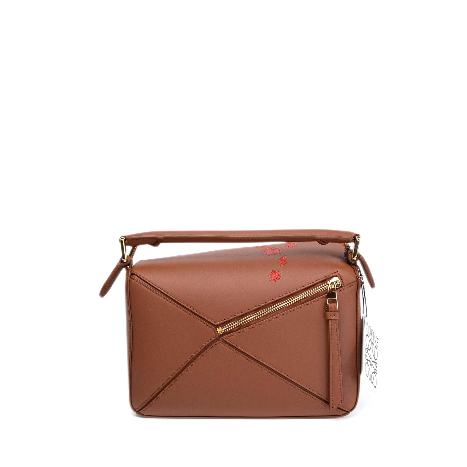 LOEWE X HOWL'S MOVING CASTLE SMALL CALCIFER PUZZLE BAG SATIN CALFSKIN TAN GHW