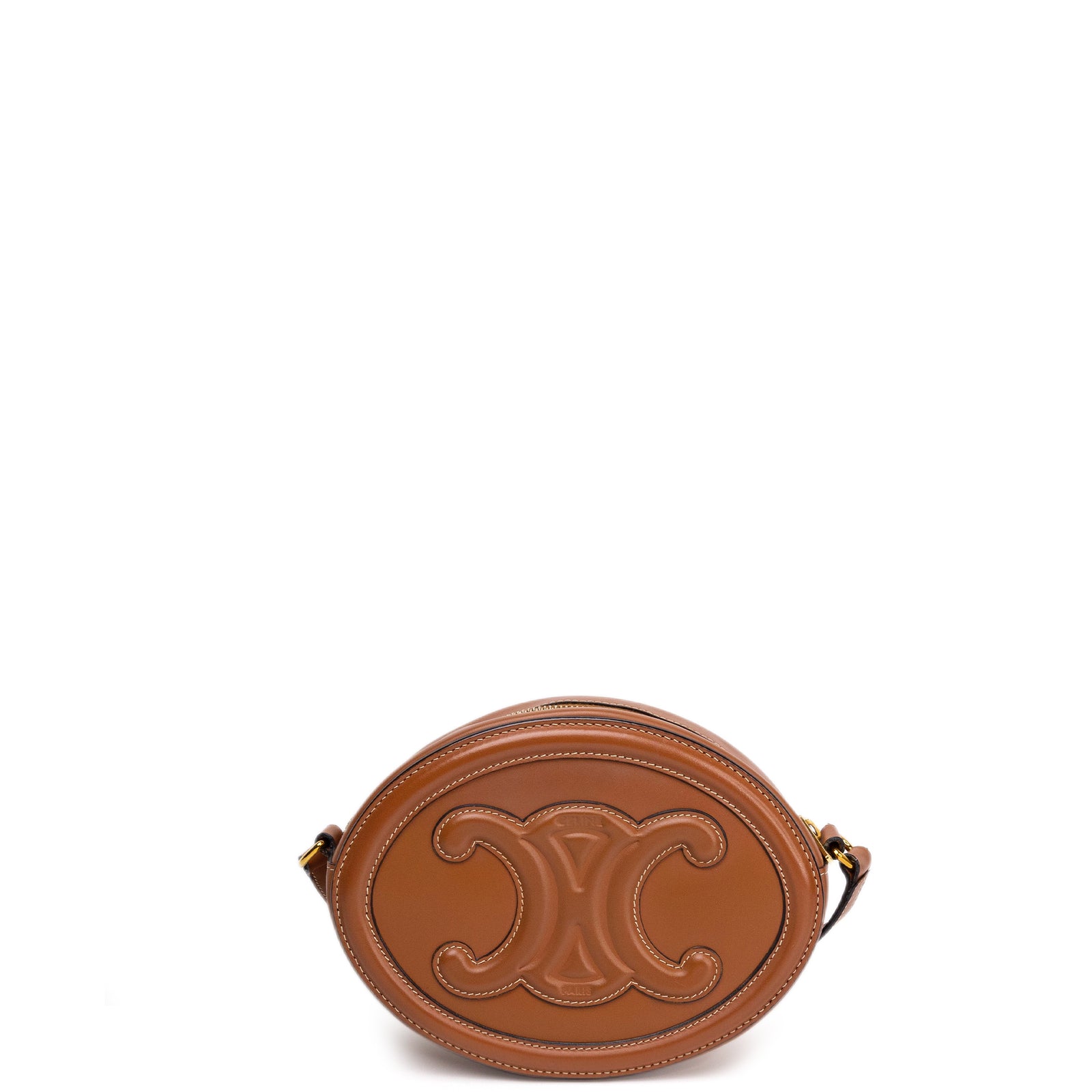 CELINE OVAL BAG TRIOMPHE SMOOTH CALFSKIN TAN GHW