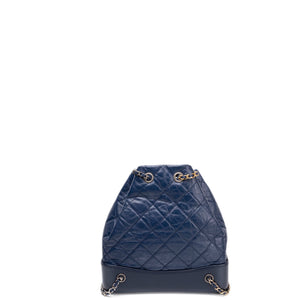 CHANEL SMALL GABRIELLE BACKPACK AGED CALFSKIN NAVY BLUE / BLACK RUTHENIUM HARDWARE