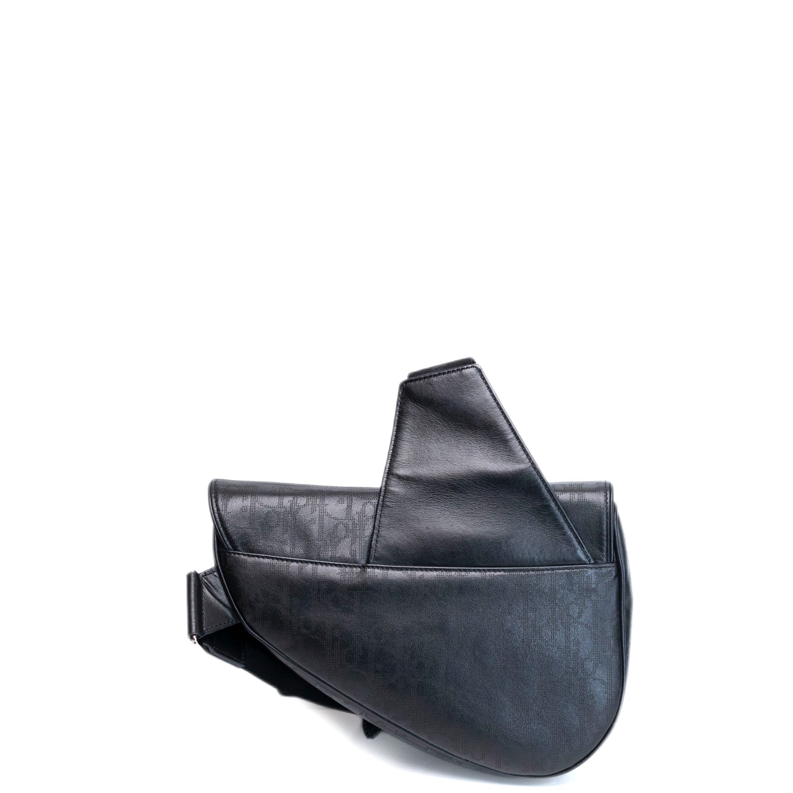 CHRISTIAN DIOR OBLIQUE GALAXY MENS SADDLE BAG BLACK CALFSKIN SHW