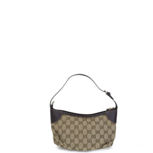 GUCCI GG CANVAS ACCESSORIES POCHETTE BAG BEIGE GHW