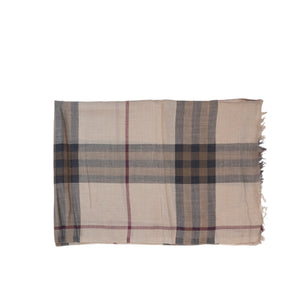 BURBERRY BEIGE VINTAGE WOOL & SILK SCARF
